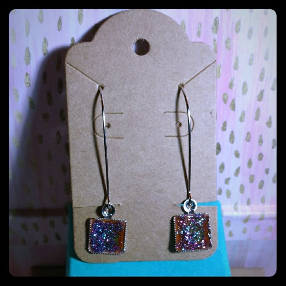 Glitter Enamel Earrings
